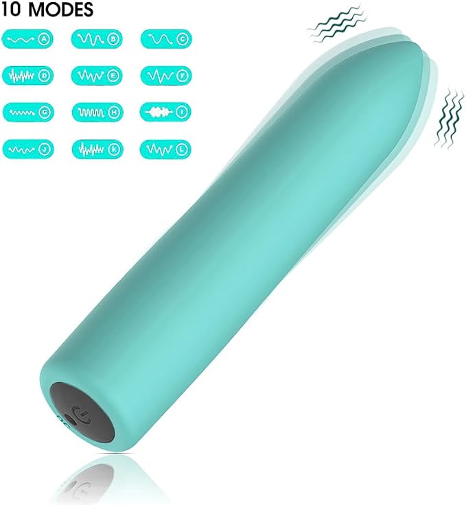 10 Modes Quiet Powerful Handheld Electric Silicone Bullet Massage Tool Travel for Women LBZ61512