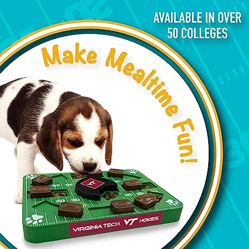 Pets First NCAA Virginia TECH Hokies Puzzle Toy, Puzzle Treat Dog Toy, Interactive Dog Treat Toy, Dog Puzzle Feeding Slow Toy