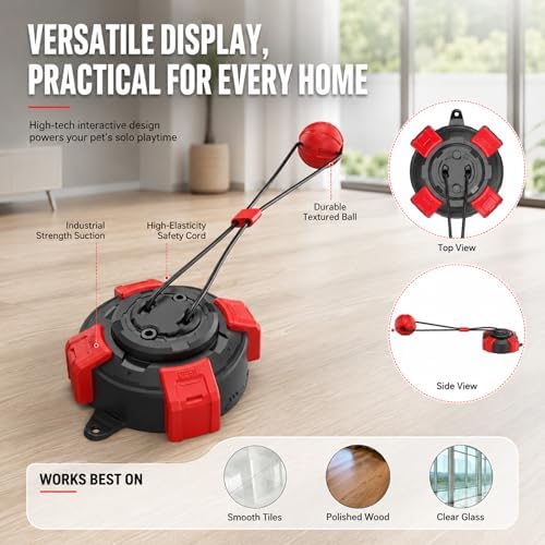 Dog Toys Upgraded Suction Cup Tug Dog Ball, Chew & Puppy TeethingToy Ball, Indoor & Outdoor Interactive Chew Toy for Aggressive Chewers