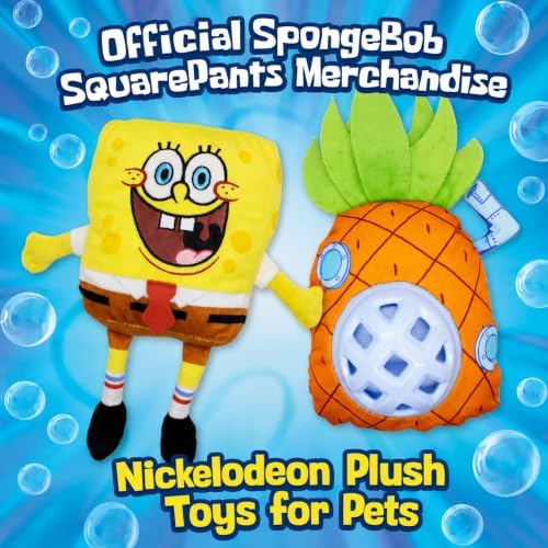 SpongeBob SquarePants, Squeaky Plush Dog Toys, Pineapple Set, 2-Pack