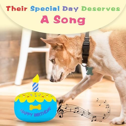 Dog Birthday Cake Toy, Larger Birthday Gift with Music Box
