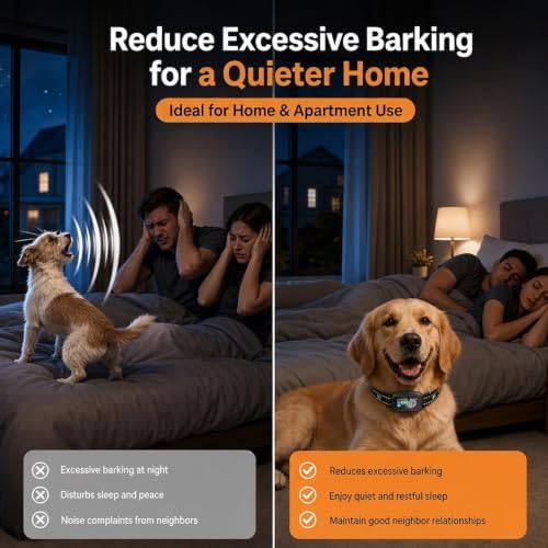 Automatic Bark Collar for Dogs, Smart Bark Detection, Reduce False Triggers