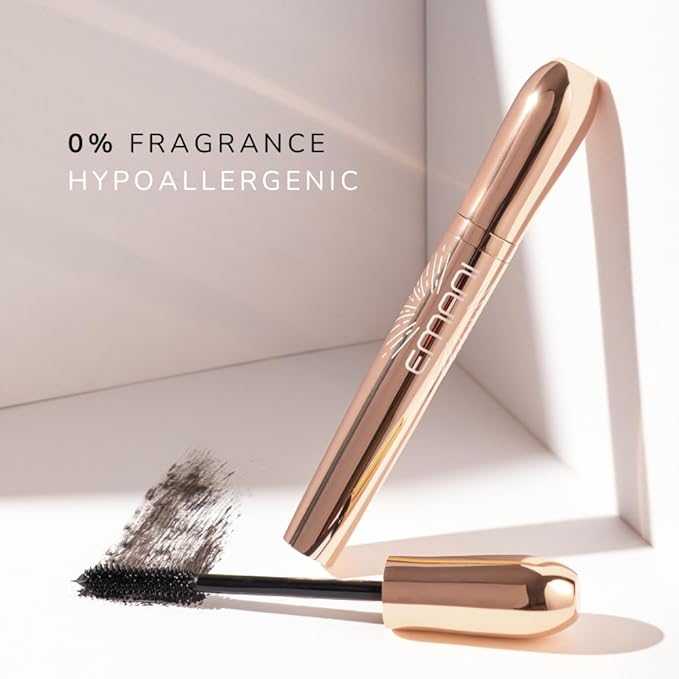 Emani Natural Healthy Lash Mascara, Volume and Length, Hypoallergenic for Sensitive Eyes, Clean Natural Ingredients, Smudge Proof & Volumizing, Midnight