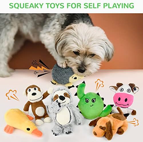 LEGEND SANDY Puppy Toys, Squeaky Dog Toys for Small Dogs, 12 Pack Puppy Chew Toys for Teething, Dog Rope Toy and Cute Stuffed Animals Value Bundle | Tug of War Toy and Cute Stuffed Animals Value Bundle, Gift fot Pet