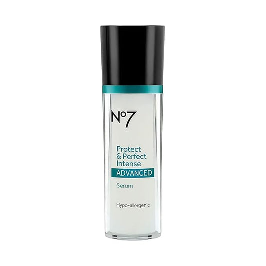 No7 Protect & Perfect Intense Advanced Serum - Anti-Aging Face Serum that Visibly Smoothes & Firms Fine Lines and Wrinkles - Formulated with Hyaluronic Acid and Matrix 3000+ Technology (1 Fl Oz)