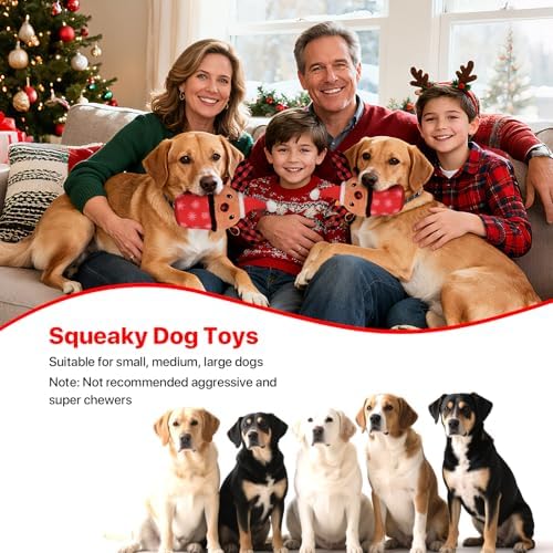 Christmas Dog Toys with Squeaker for Large Breed Interactive Dog Chew Toys for Puppies Small and Large Dogs Reindeer Squeaky Dog Training and Reduce Boredom (Cup Elk