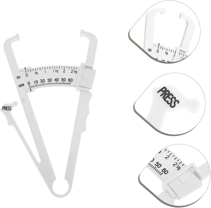 Ipetboom 2Pcs Handheld Skinfold Caliper for Measurement Accurate Body Composition Tool with Centimeter and Scale for Fitness Tracking and Health Monitoring