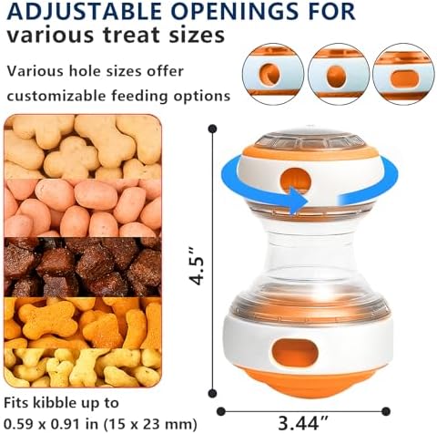 Kalimdor Interactive Dog Puzzle Toys for Boredom, Treat Dispensing Dog Toys, Dogs Enrichment Toy to Keep Them Busy, Treat Dispensing Slow Feeder,Mental Stimulation and Training (Orange)