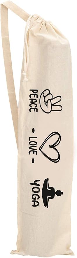 Mayatra's Organic Large Yoga Mat Tote Bag Cover -100% Cotton Lightweight,Washable Yoga Dust Bag With Adjustable Strap Unisex