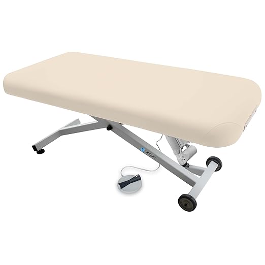 EarthLite Ellora Electric Lift Massage Table, Flat Table Top, Made in USA, 30" x 73, Vanilla Creme