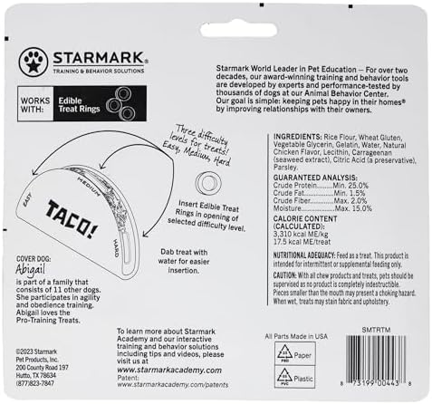 Starmark Treat Ring Taco Chew Toy for Medium Dogs Under 40 pounds