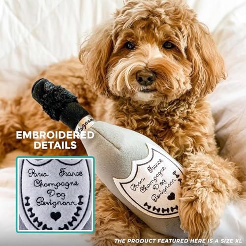 Haute Diggity Dog Perignonn Champagne Plush Dog Toy, Wine Parody Chew Toys