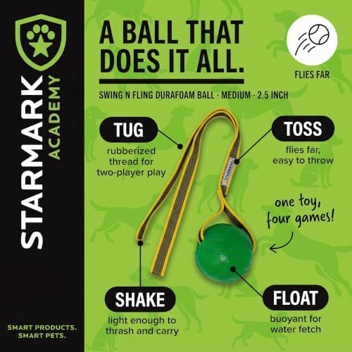 Starmark GripCord Chew Ball on Loop Md/Lg Dogs 3.25-in