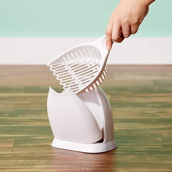 Petmate Scoop N' Hide Cat Litter Scoop, White | with Discreet Litter Scoops Holder