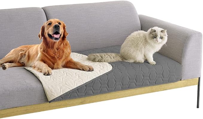 Tcksstex Waterproof and Non-Slip Dog Bed Cover and Pet Blanket Sofa Pet Bed Mat ，car Incontinence Mattress Protectors Furniture Couch Cover for Most Cats Dogs,Pets（30x70-Dark Grey）