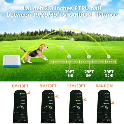 Automatic Dog Ball Launcher, Auto/Manual Paw-Activated Dog Ball Thrower