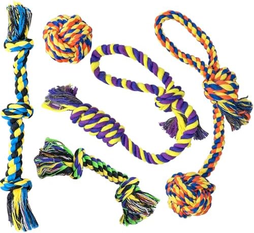 Puppy Teething Toys for Small Dogs, 5 Pack Cotton Puppy Dog Rope Toy