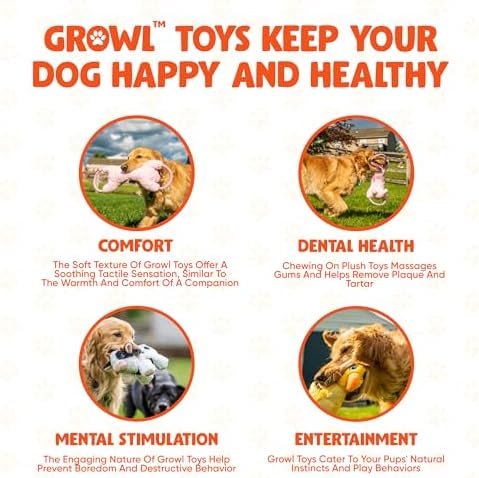 Haystackerz Plush Dog Toy - Ruff Guard Technology - Large Squeaker & Rope Design - Squeaky Dog Toys Suitable for Medium to Large Breeds - Interactive Shape for Tugging and Cuddling