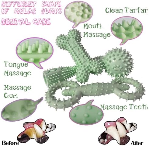 Puppy Teething Toys Rubber Bone Molar Ball Interactive Donut Treat Dumbbell