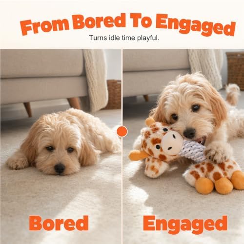 Interactive Dog Toys for Aggressive Chewers,Plush Squeaky Dog Toy (B)