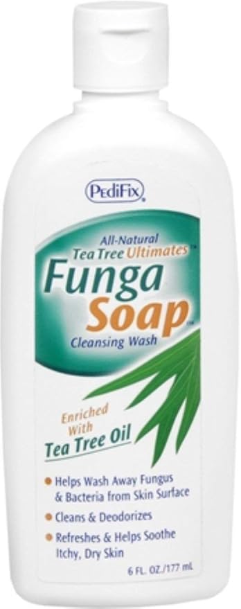Pedifix FungaSoap Tea Tree Cleansing Wash – Antifungal Body Wash & Foot Soap – All-Natural Tea Tree Oil Cleanser for Athlete’s Foot, Ringworm, Jock Itch, Body Odor & Fungus - 6 fl. Oz (Pack of 4)