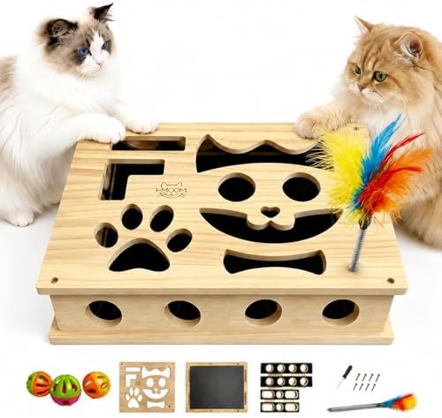 Cat Nail File Puzzle Box with Scratching Pad and Bell Balls for Cats