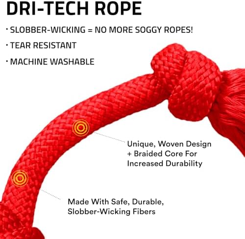 Playology Tug Rope Dog Toys for Medium Dogs - Medium, Beef Scent