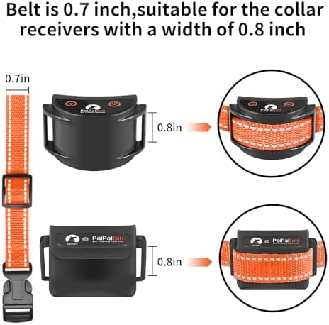 Shock Collar Replacement Strap, 3/4 Inch, 2-Pack, Reflective Adjustable Dog Collar, 8-27 Inch Neck Size