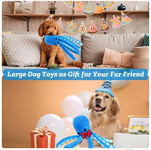 Dog Toys for Large Dogs：Squeaky Interactive Dog Toys with Soft Fabric for All Breed Sizes- Puppy Toys to Keep Them Busy
