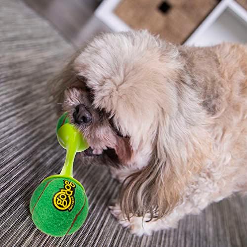 goDog Holiday Collection goBone Double-Sided Tennis Ball Bone Dog Toy - Green/Red, Large