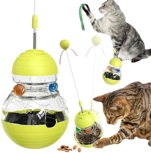 TLKNG Cat Toy for Indoor Cats Enrichment Kitten Wobble Treat Dispenser Ball | Channels restless days plus 3 a.m. zoomies into rewarding hunt action, easing boredom while pacing snacks, keeping paws busy!