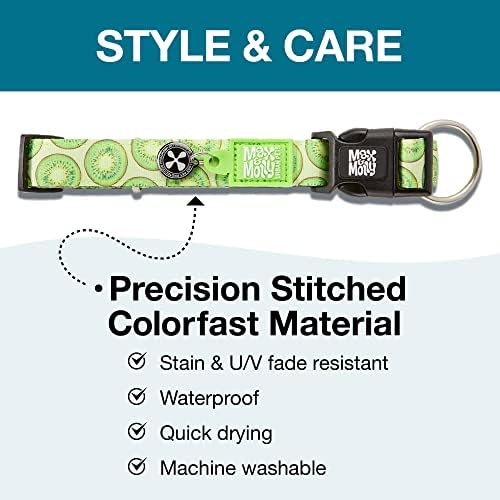 Max & Molly Smart ID Dog Collar with Gotcha! QR Safety Tag and Custom Pet Profile, Soft Padded Neoprene, Waterproof, Kiwi, Medium (13-21")