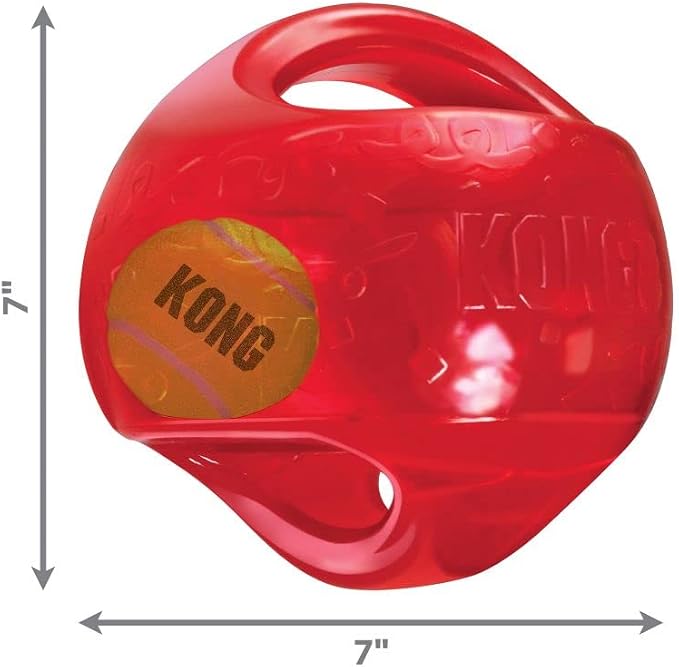 KONG Jumbler Ball, Interactive Fetch Toy, for Large/XL Dogs, Random Color | Interactive Fetch Toy with a Tennis Ball Inside, Great for Engaging Dog & Puppy Playtime, Color May Vary