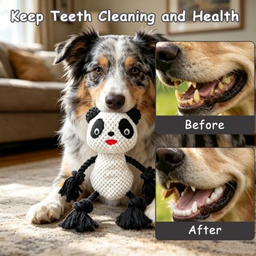 Plush Squeaky Chew Toy for Small Medium Large Dog,(White Panda)
