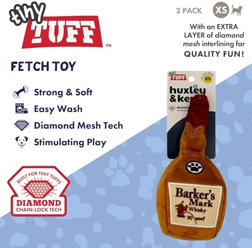 Huxley & Kent Tiny Tuff Plush Dog Toy, Barker's Mark
