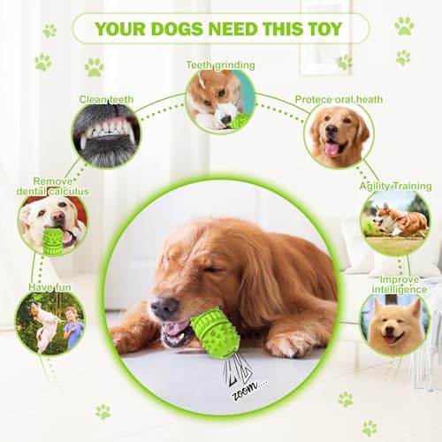 PIFFZEDO Natural Rubber Squeaky Dog Chew Toy for Medium Aggressive Chewers