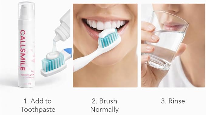CALLSMILE Pro Whitening Gel - 4-6 Month Supply (2 oz) - Professional-Grade Hydrogen Peroxide Toothpaste Add-in - Up to 6 Shades Whiter in 30 Days - Easy Daily Use with Any Toothpaste