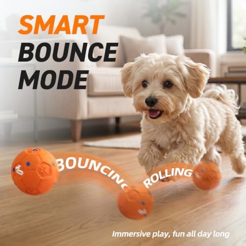 QDAN Interactive Dog Toys, Automatic Moving Dog Balls with 3 Modes, 2.7Inch