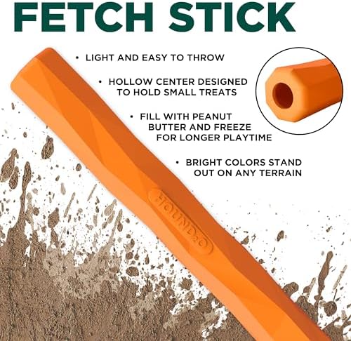 Playology Hound2O Fetch Stick Dog Toy - Outdoor Dog Toy - Orange