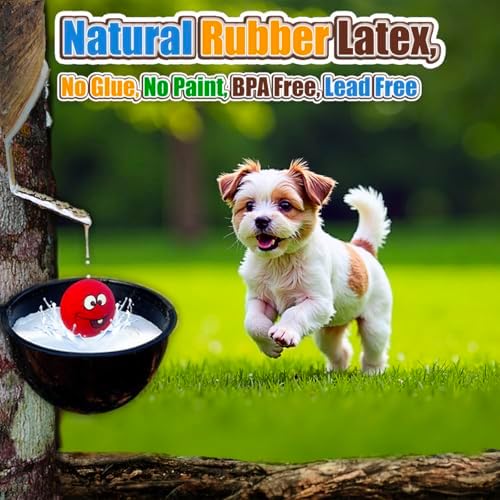 Squeaky Dog Toys for Small Dogs, Mini Breeds, 2.2" Flat Latex Ball