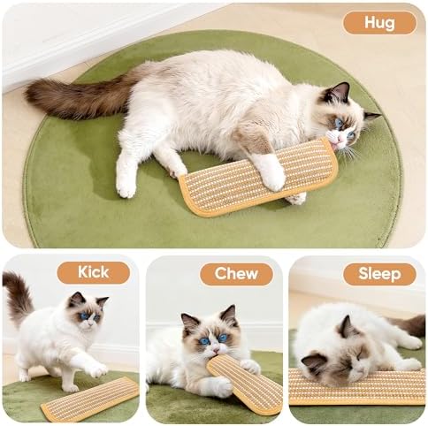 Sisal Catnip Pillow Toy Kickers, 2 Pack Interactive Catnip Toys with Organic 8000mg Herbal Blend for Indoor Scratching, Chewing & Teething, Fun for Kittens and Adult Cats