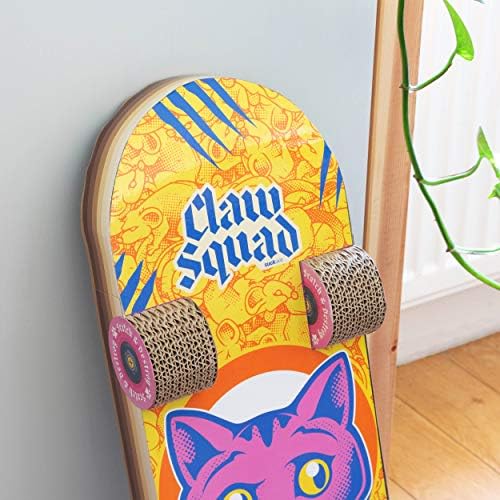 Suck UK Cat Scratcher Skateboard - Cat Scratching Board - Cardboard Cats Scratchers - Funny Gifts - Kitten Accessories & Accessories for Indoor Cats Furniture - Kitten Cardboard Scratcher