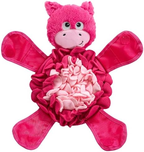 Outward Hound by Nina Ottosson Snuffle Palz Plush Snuffle Mat Dog Treat Puzzle, Non-Slip, Pink, Pig, Large