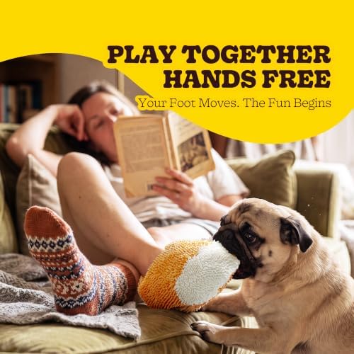 Nocciola Squeaky Dog Toy, Wearable Paw Slipper for Interactive Foot Play
