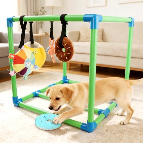 Puppy Play Gym with 8 Hanging Interactive Toys & 4 Suction Cups