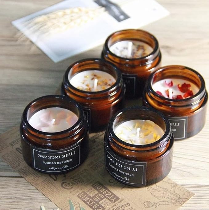 5 Pcs Personalized Custom Baby Shower Small Candles, Customized Scented Lavender Sugar Vanilla Sandalwood Eucalyptus and Jasmine,1.5 oz Personalized Baby Shower Gifts for Guests Party Favors