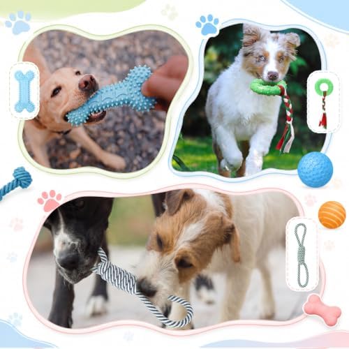 Syhood 60 Pcs Squeaky Dog Toys Bulk Plush Rope, Blue, Blue Style