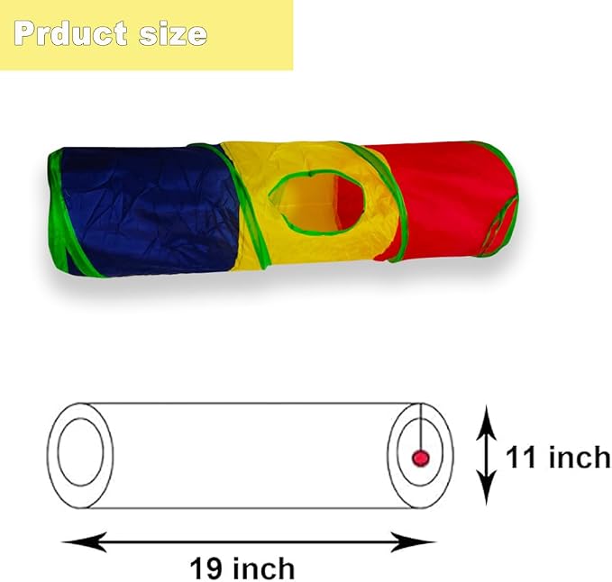Cat Tunnel Tube Toys，Tunnels for Indoor Cats, 2 Way Foldable