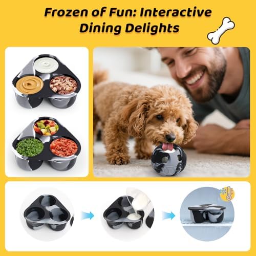 IFOYO Frozen Treat Dog Toy Ball for Small to Medium Dogs Silicone Enrichment Dog Toys to Keep Them Busy Reduce Anxiety Puzzle Treat Dispensing Dog Toy for Slow Food Training (Camouflage Black)