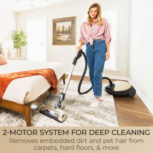 Kenmore Elite Ultra Plush 700 Series Bagged Canister Vacuum | 2-Motor System, Powerful Suction, HEPA Filter, Pet PowerMate for Pet Hair, Thick Carpet, Hard Floors, Stairs and More - 81714